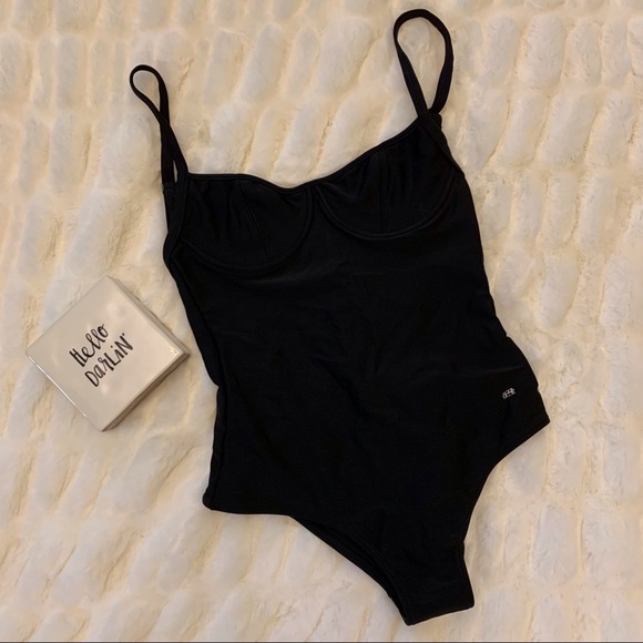 NWT Agua Doce Black One Piece Swimsuit - Picture 10 of 15